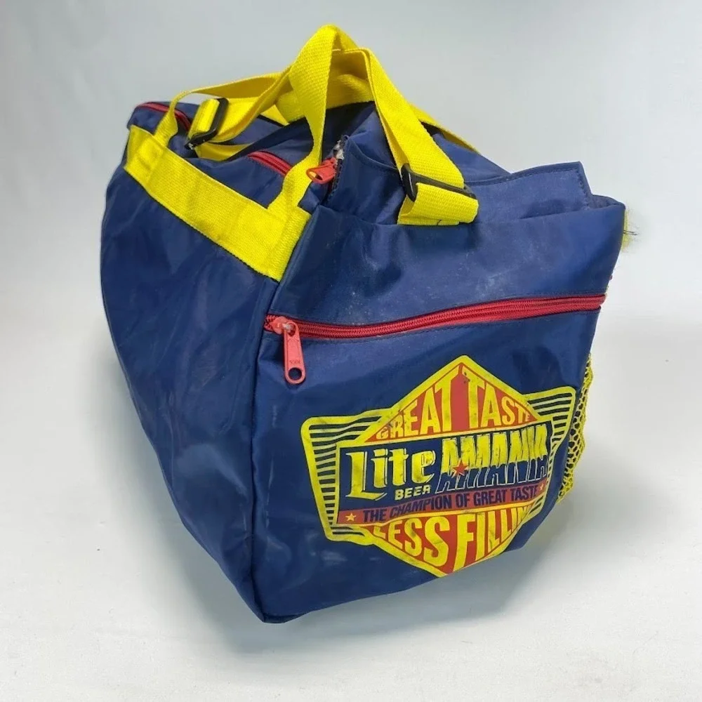 VTG WWF Gym Duffel Bag Original 80s World Wrestling Federation Miller Lite